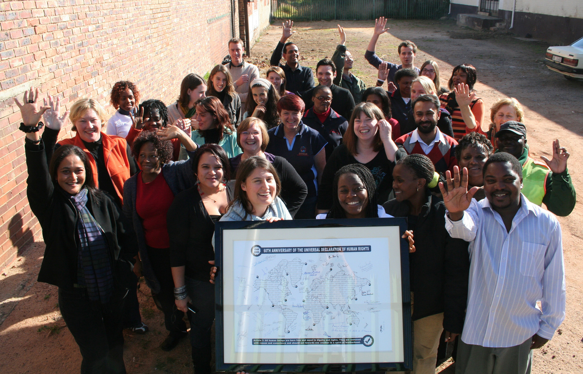 L'oeuvre présentée par les membres de CIVICUS à Johannesbourg en Afrique du Sud